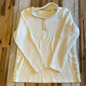 L.L. Bean Womens SoftLight Quilted Top Funnelneck Pullover Cowl Neck Size Medium